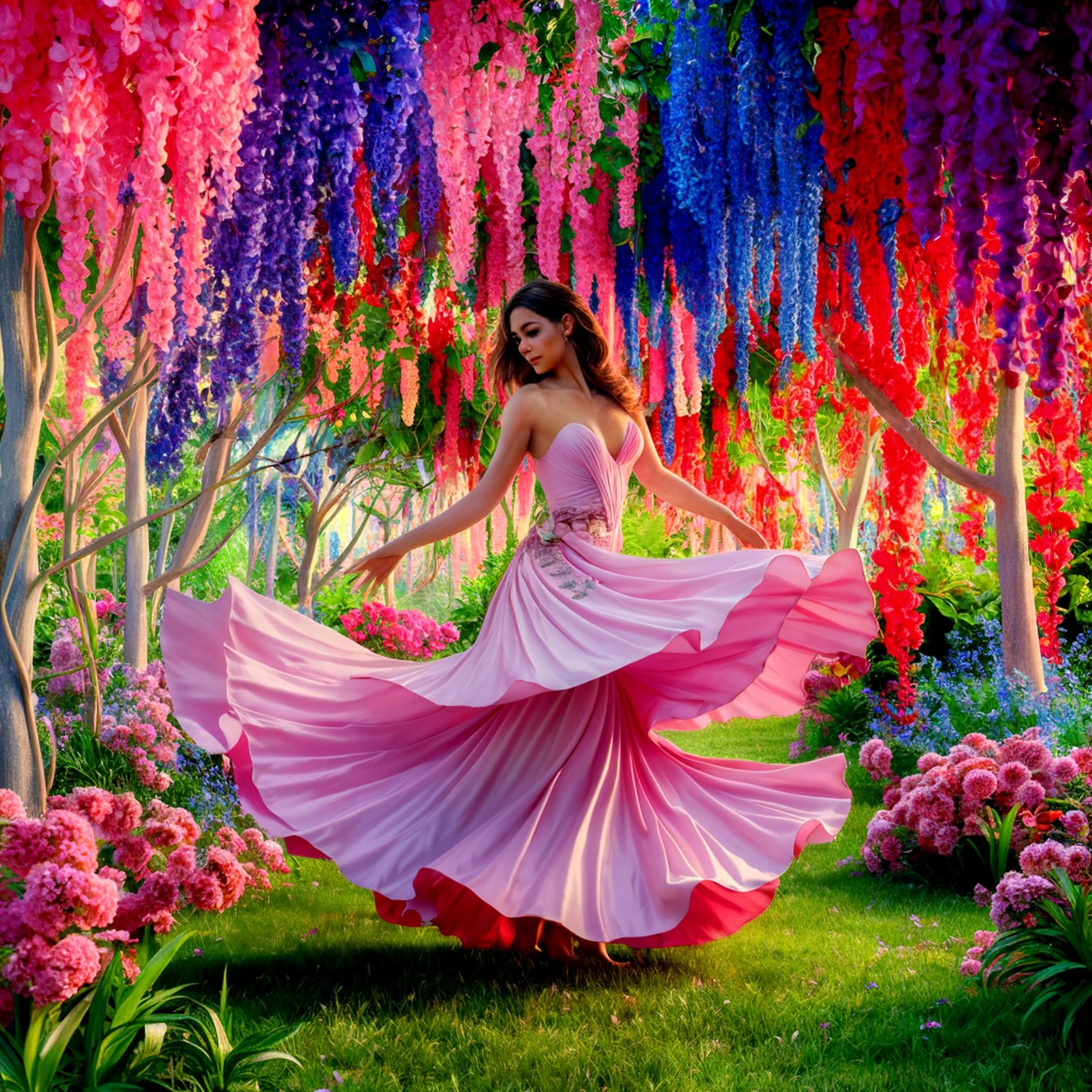 I WISH I HAD A GARDEN LIKE THIS IN MY BACKYARD, AND THAT WOMAN WOULD HELP TO MAKE AN EVEN BETTER AND BEAUTIFUL SCENERY.