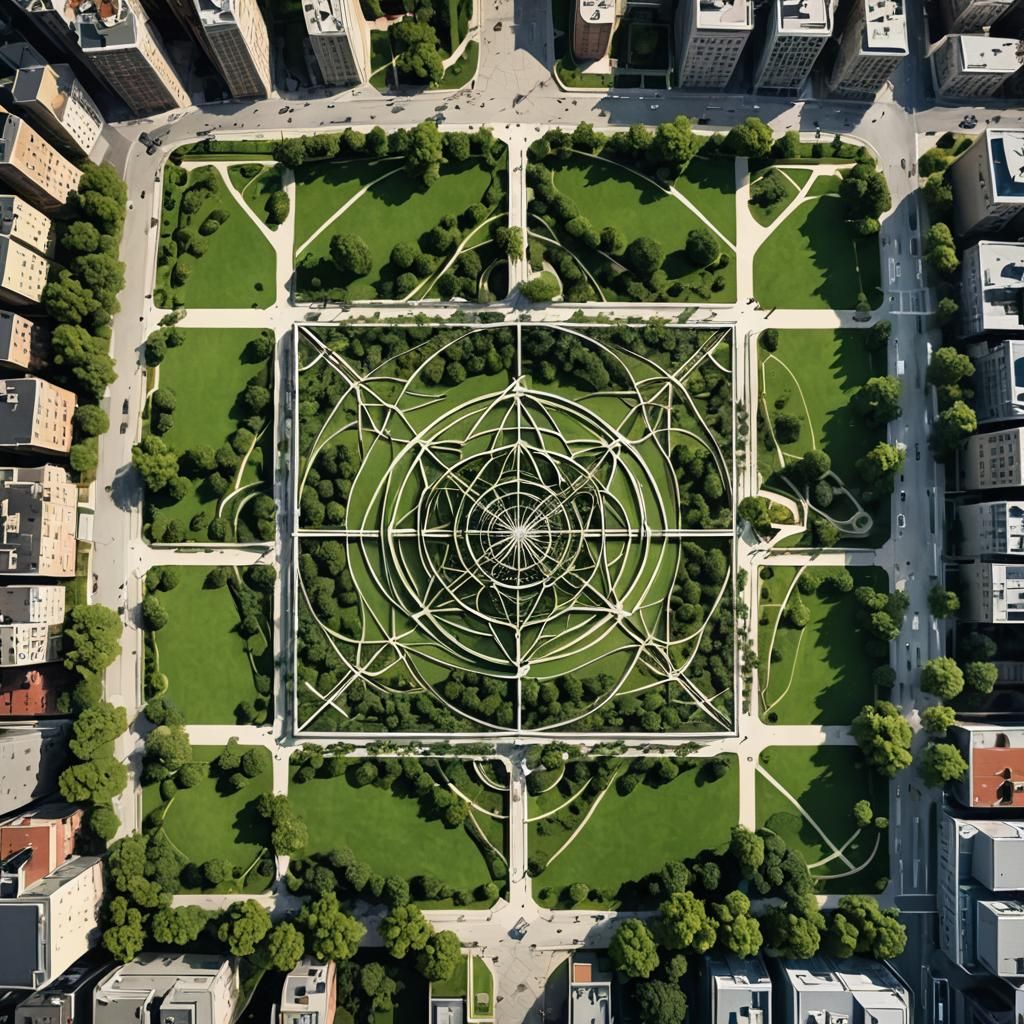 A city park planned according to the sacred geometry within ...