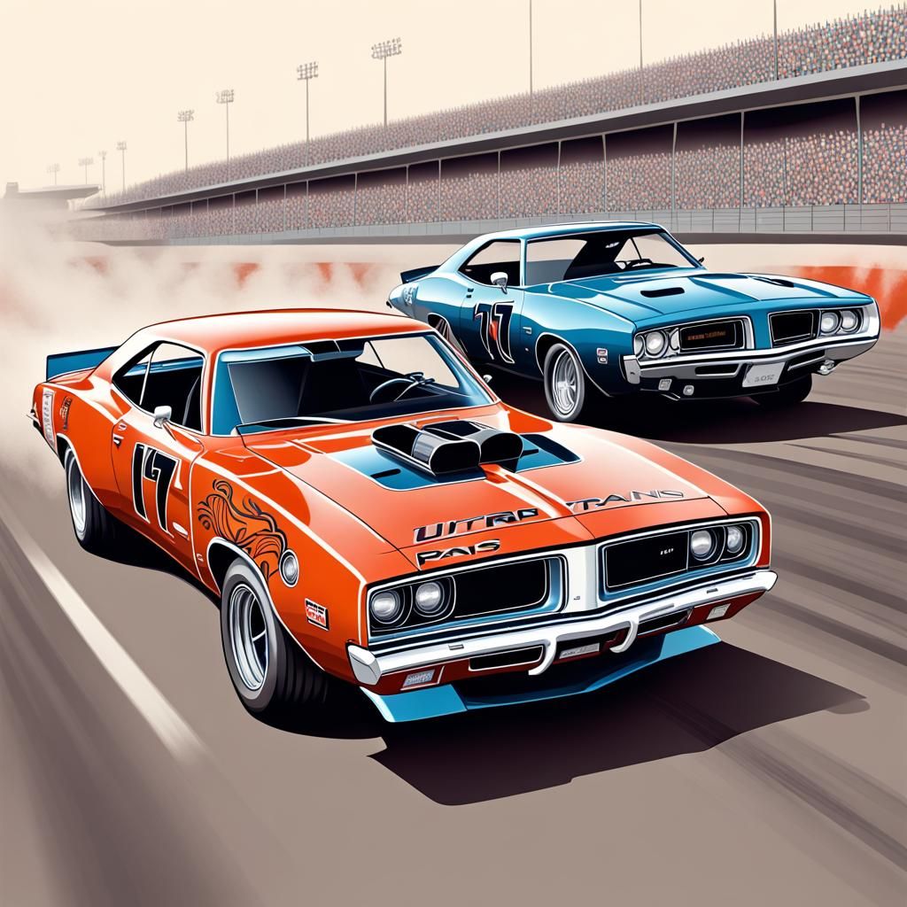 Charger vs. Trans Am Drag Racing Cars  by @cam views