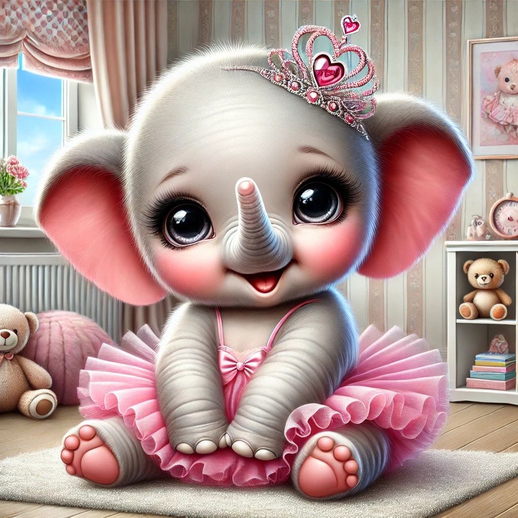 Smiling Baby Elephant As A Ballerina | DALL-E 3 AI image pro...