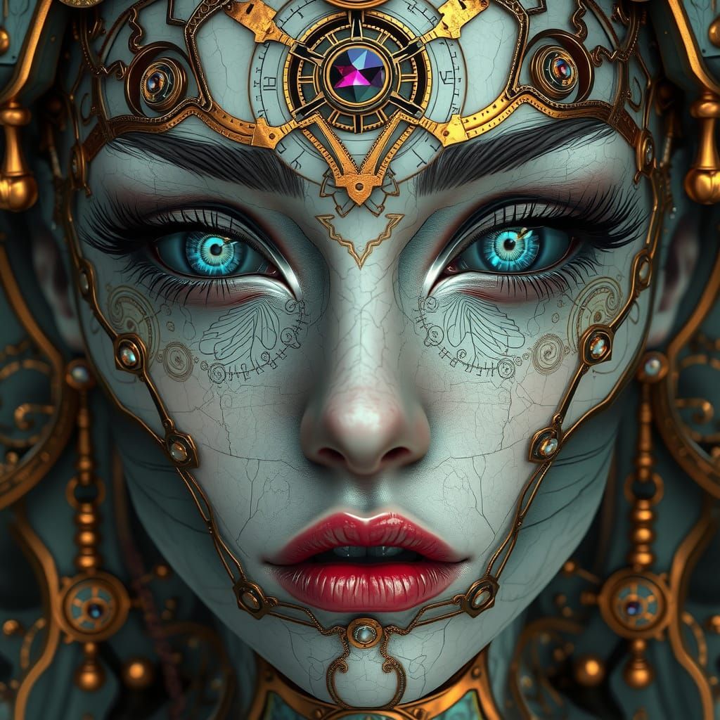 Ethereal Goddess in Mechanical Porcelain