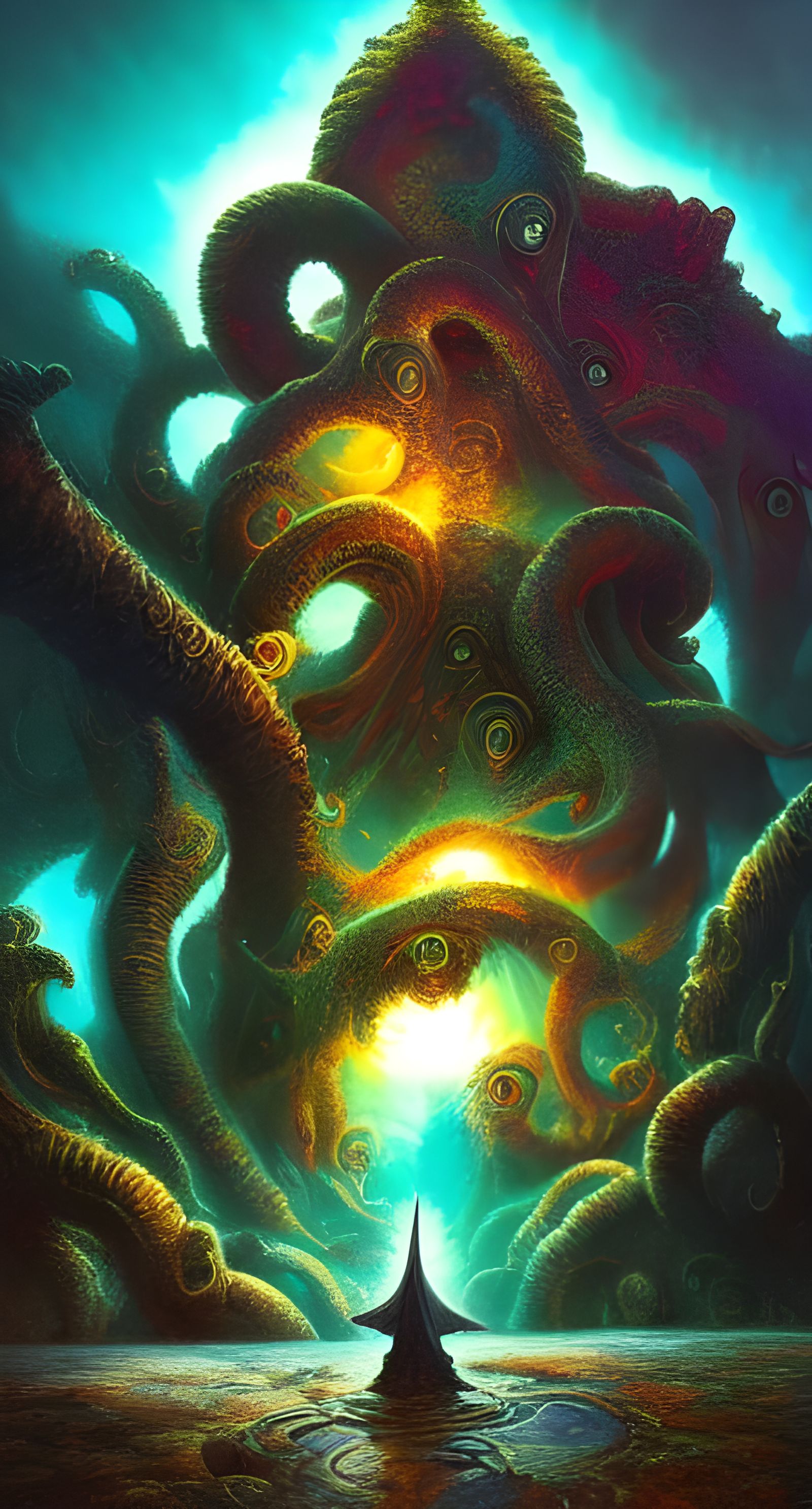 Elder God colorful epic journey through 32k resolution astral cosmic ...