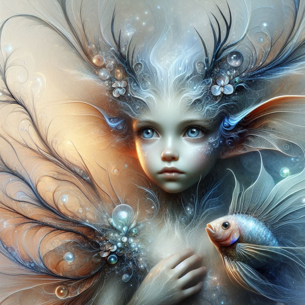 Baby Goddess With A Fish