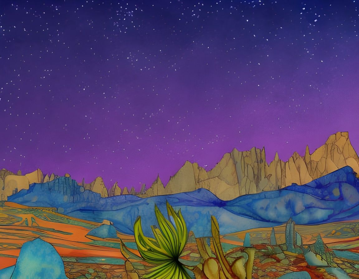 Desert Night Sky - AI Generated Artwork - NightCafe Creator