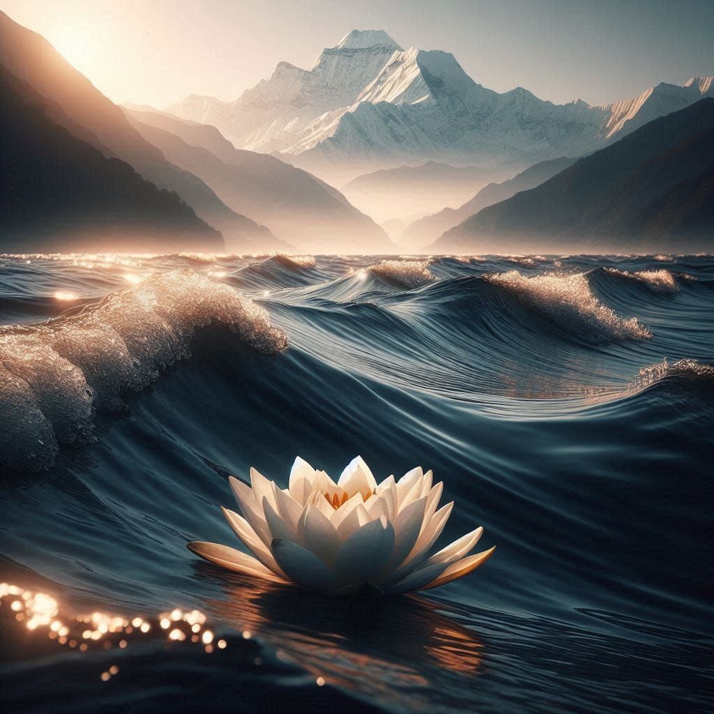 A lotus standing tall