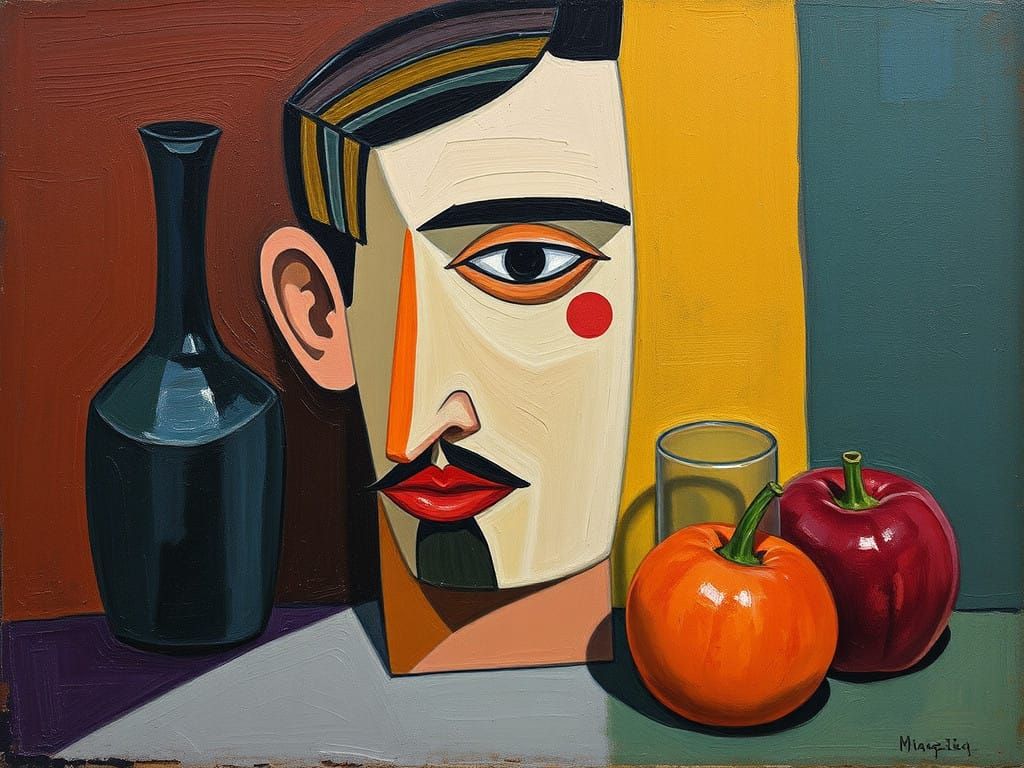 cubism portrait and  still life  picasso  by @Moon_baby