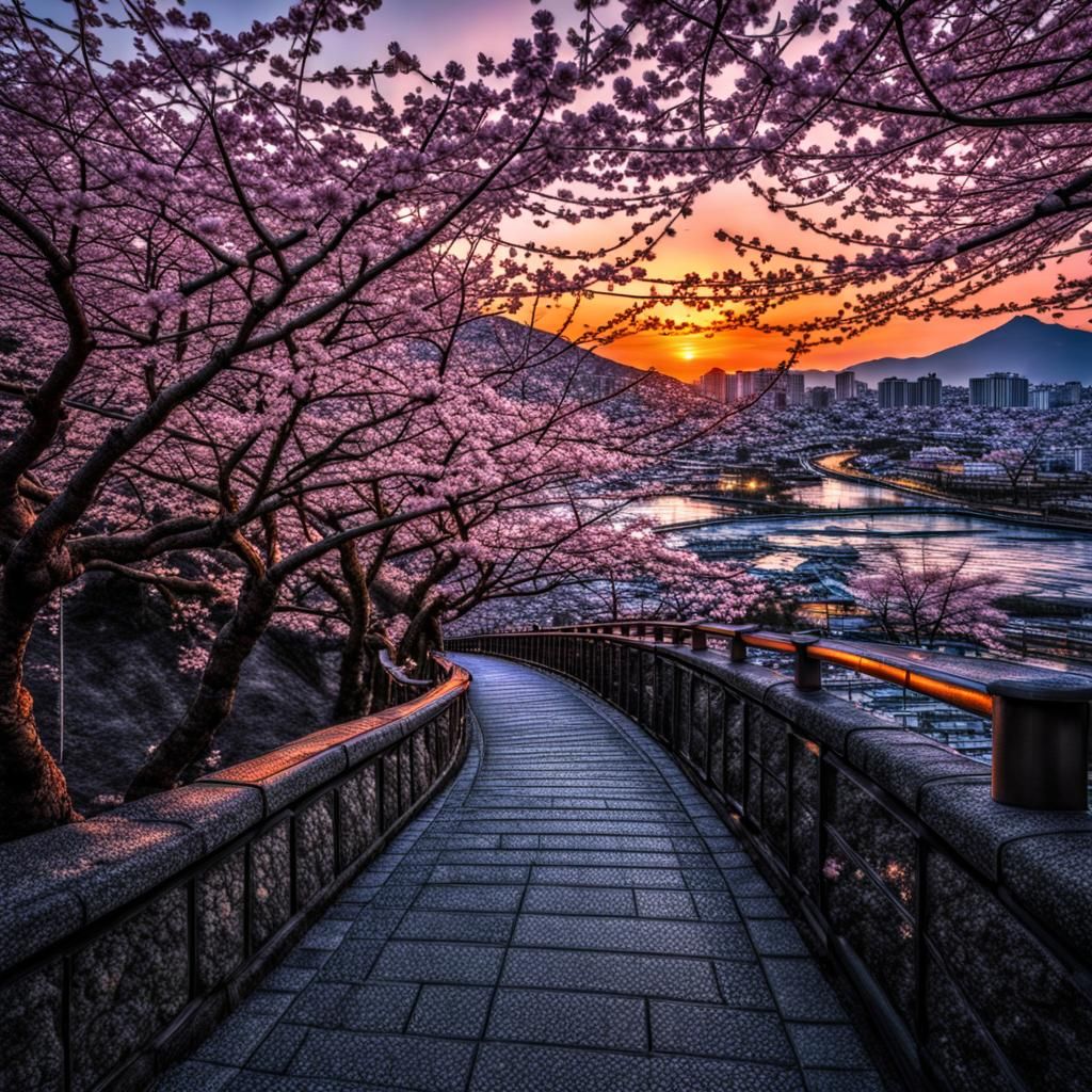 A sunset in Japan - AI Generated Artwork - NightCafe Creator