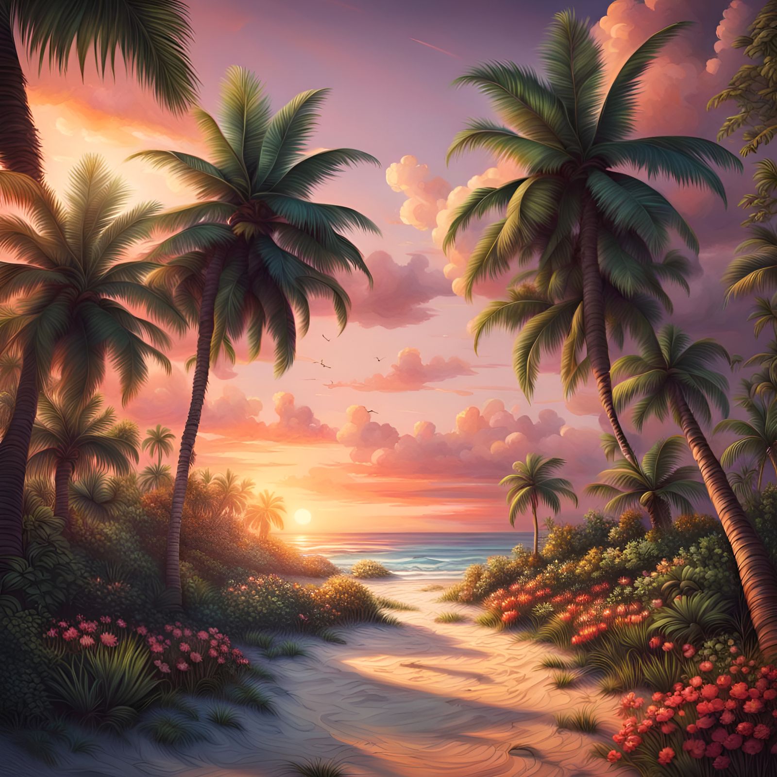 Tropical beach - AI Generated Artwork - NightCafe Creator