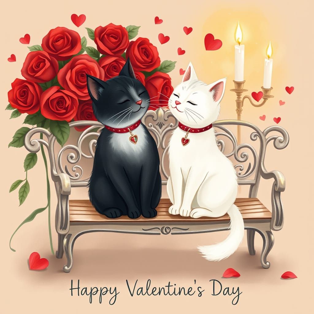 Valentine's cats  by @undefined