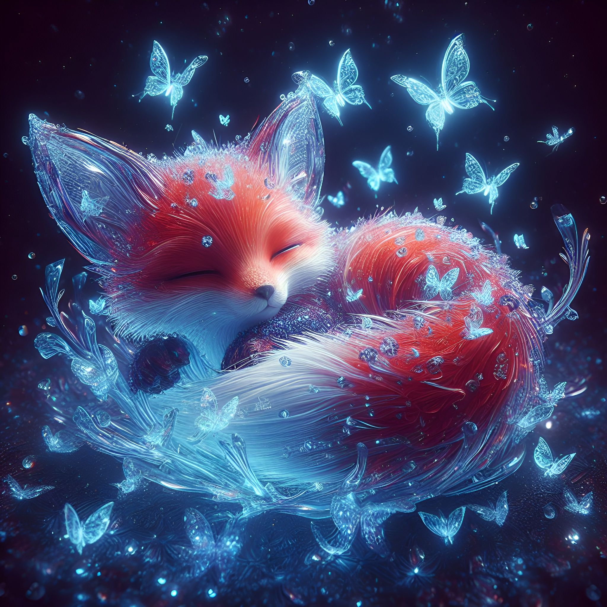 sleeping fox - AI Generated Artwork - NightCafe Creator