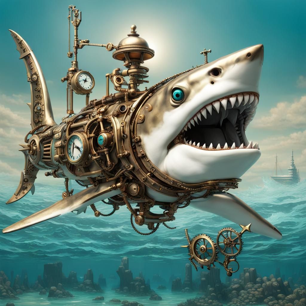 Steampunk Shark AI Generated Artwork NightCafe Creator