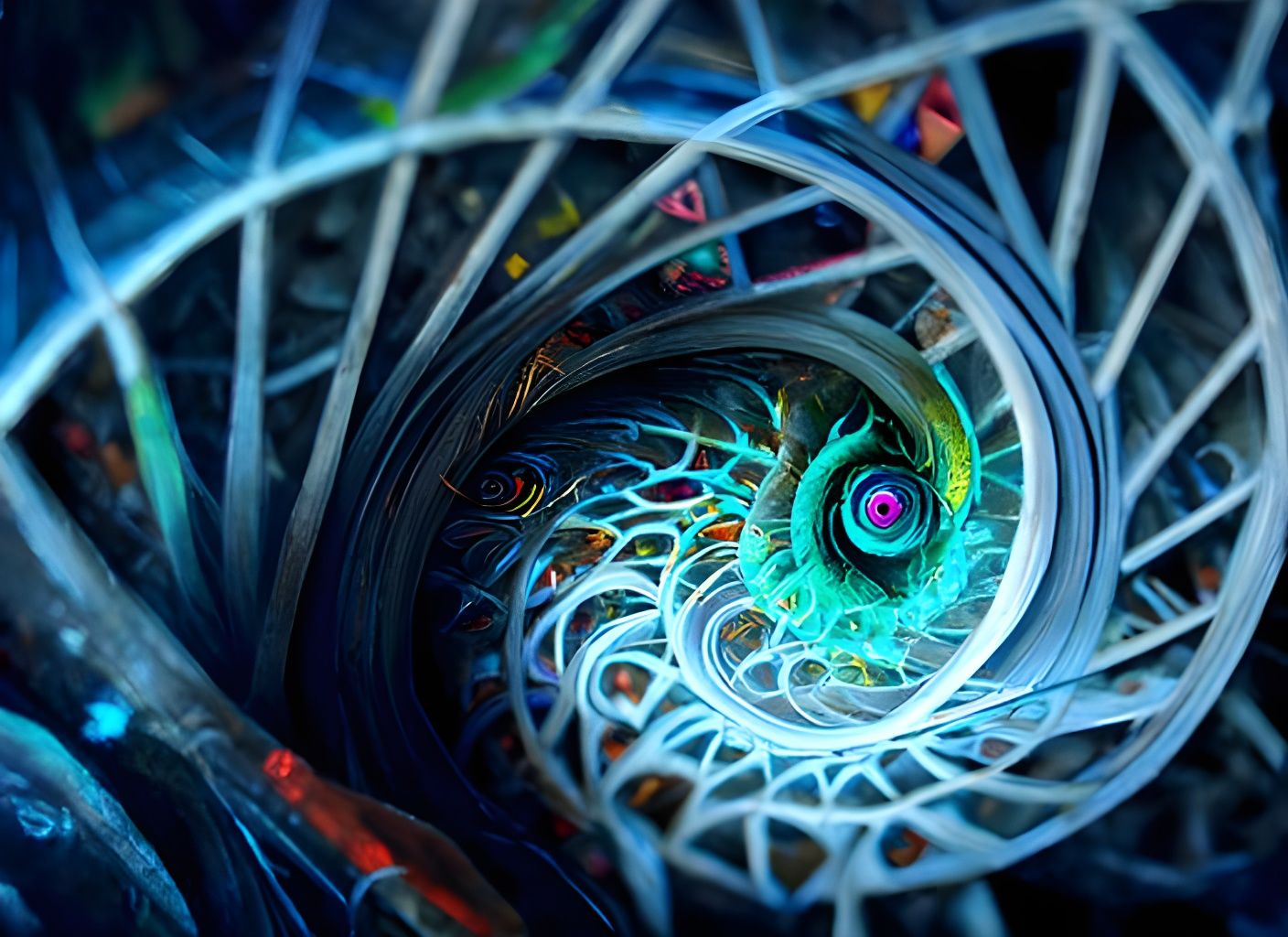 a colourful magic geometric endless spiral