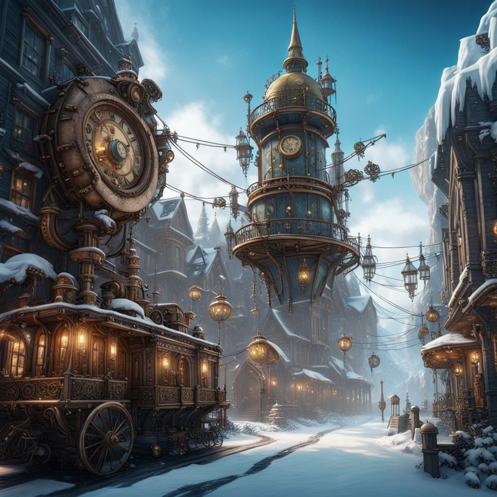 Steampunk Winter Wonderland  by @nishinishand