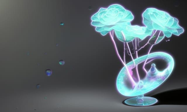 Radioactive ☢️ glowing Crystal rose bioluminescent neon ligh...