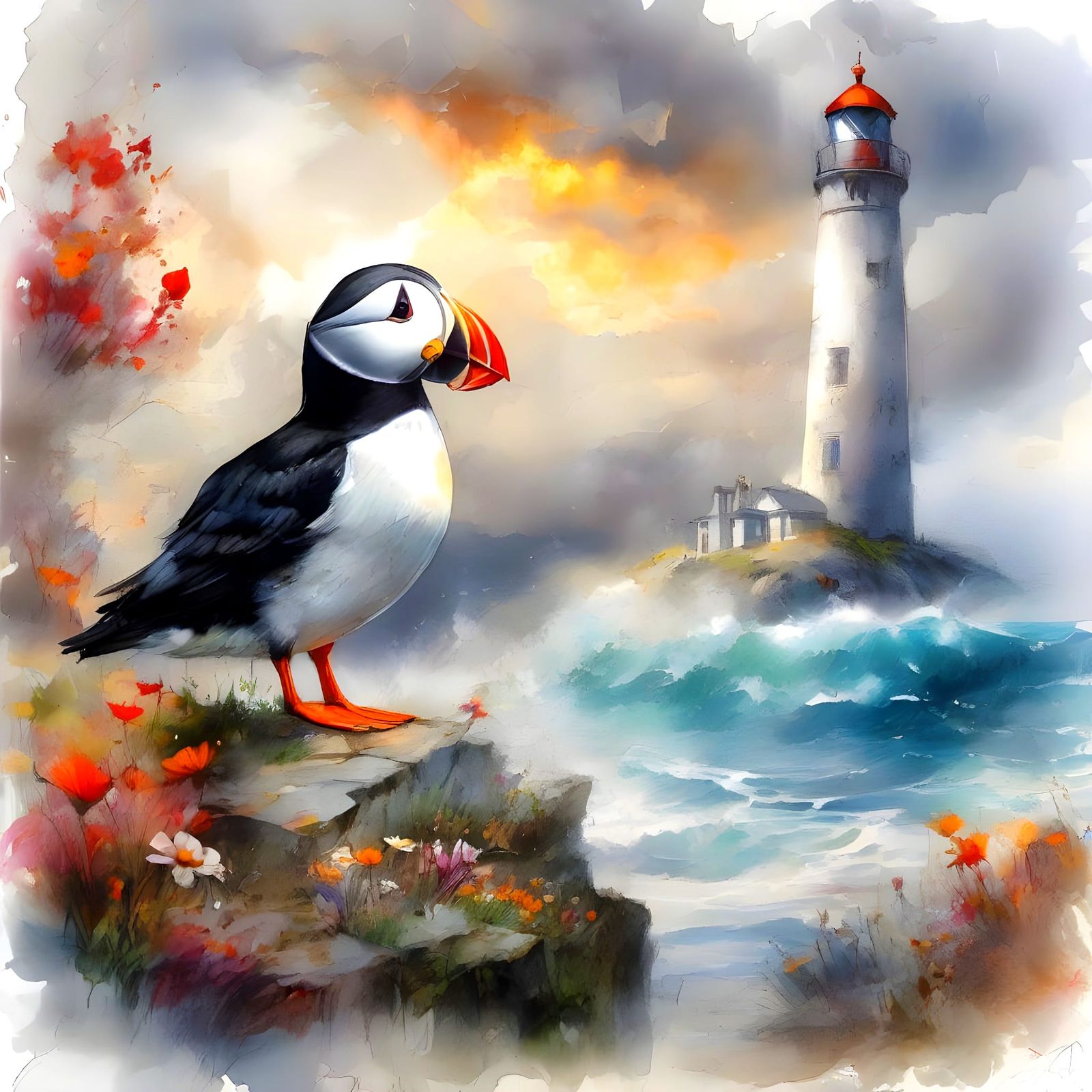 Puffin Rock  by @Pwatopus
