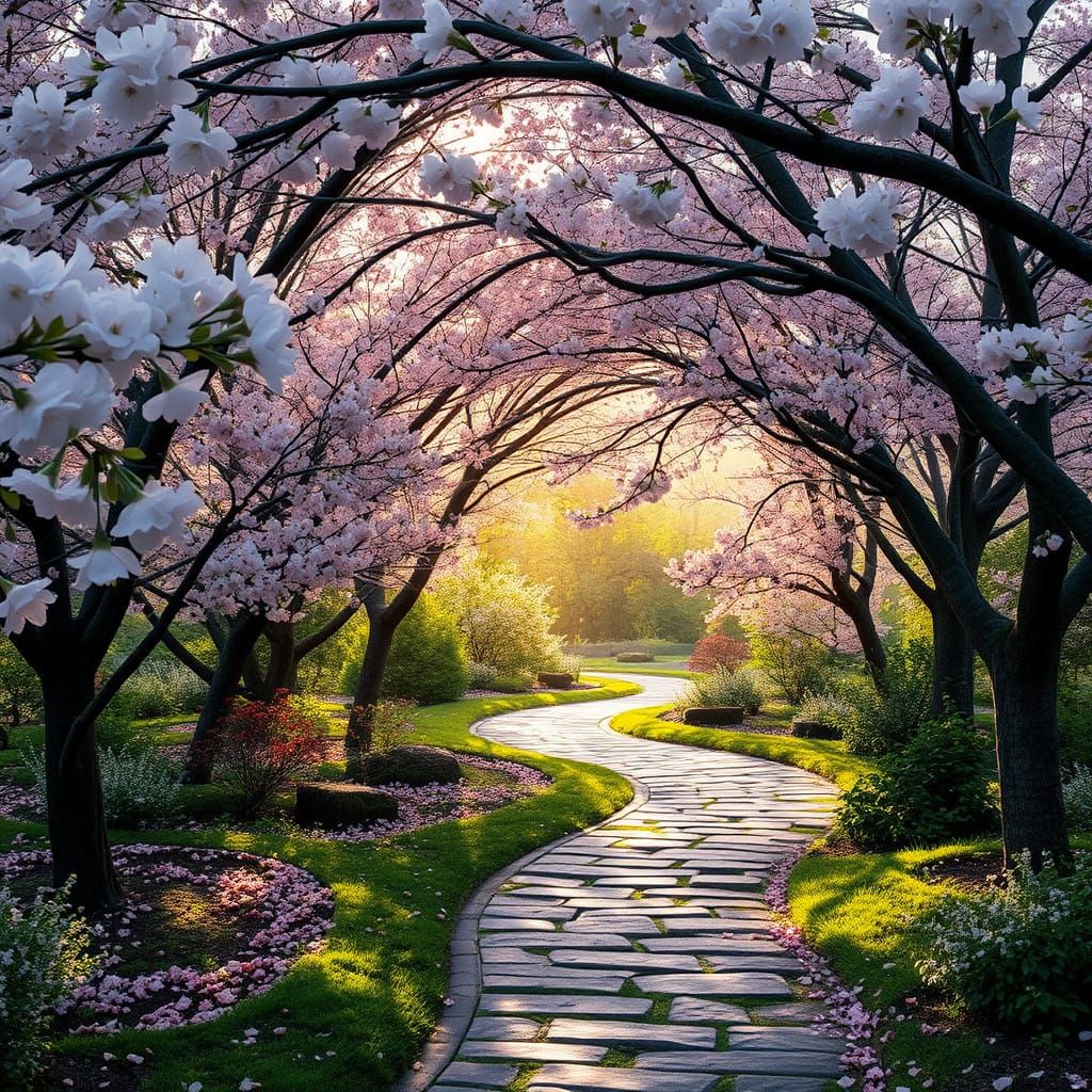 Tree Blossom Tunnel in a Secret Garden  by @3E