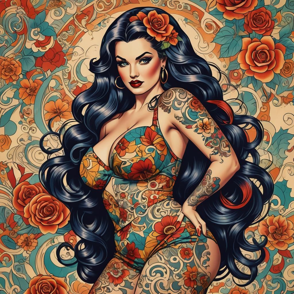 retro pinup style