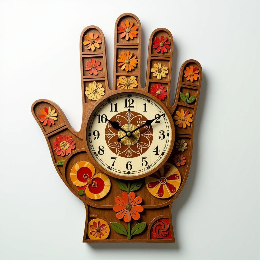 Vintage Hand Clock in Rustic Style