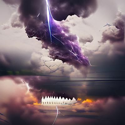 lightning striking house