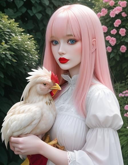 with a chicken in your arms