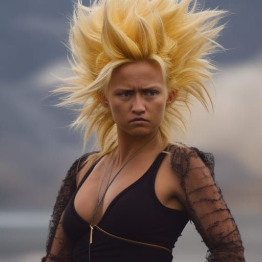 Realistic and Beautiful Super Sayayin female in a combat on ...