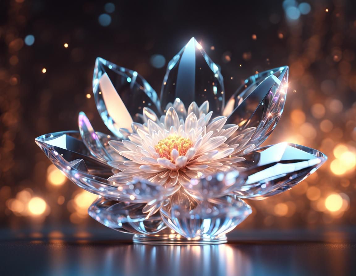 Crystal flower AI Generated Artwork NightCafe Creator