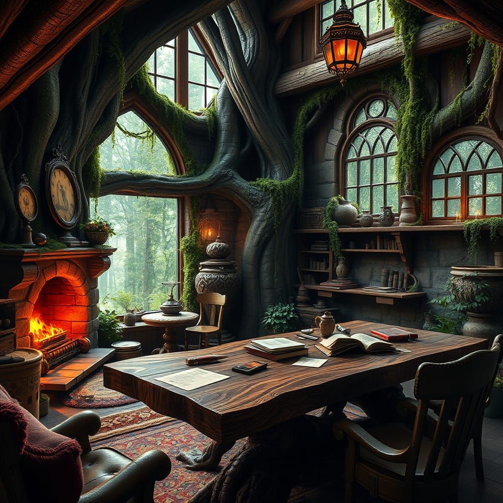 Rustic Serenity: Whimsical Forest Cottage