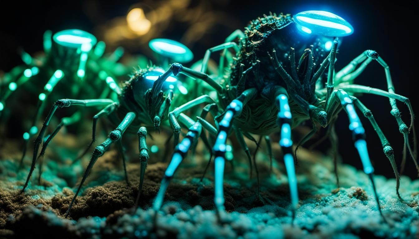 Nest of millions of electronic crickets, bio-electronic inse...
