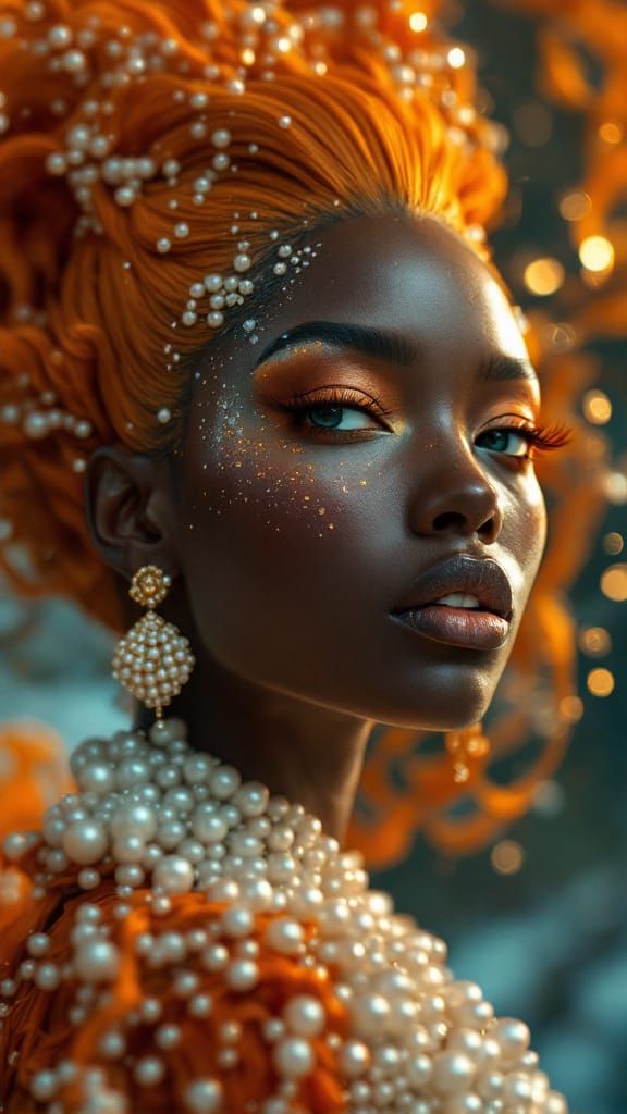 Avant-Garde Aquarium Dress Portrait