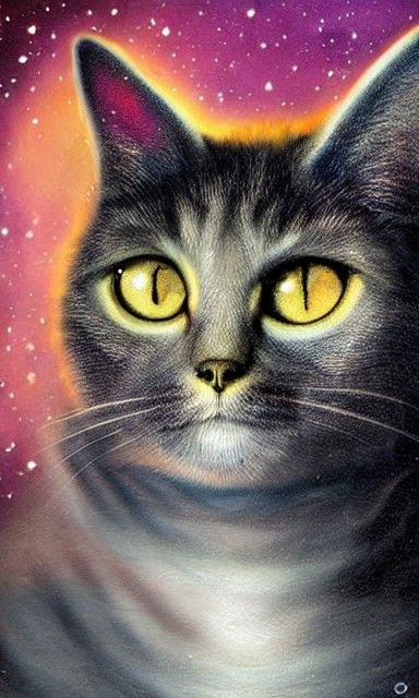 Mysterious Space Cat portrait