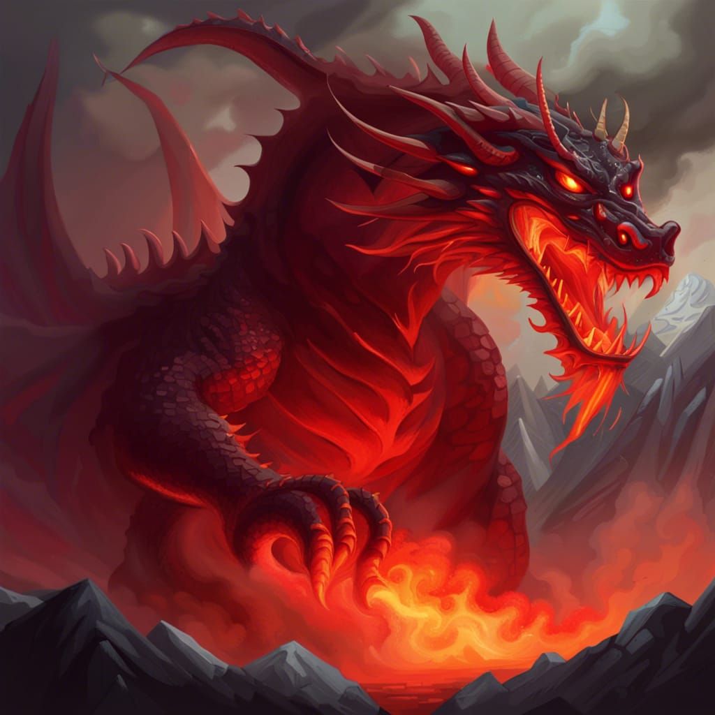 Red smoked dragon - AI Generated Artwork - NightCafe Creator
