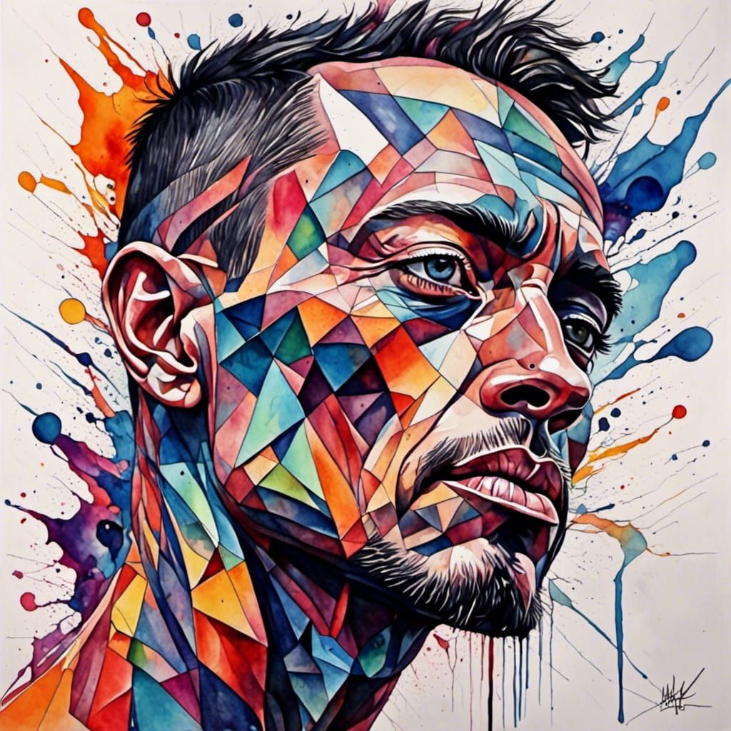 <lora:Cubist Abstractions:1.0> Sensual man 