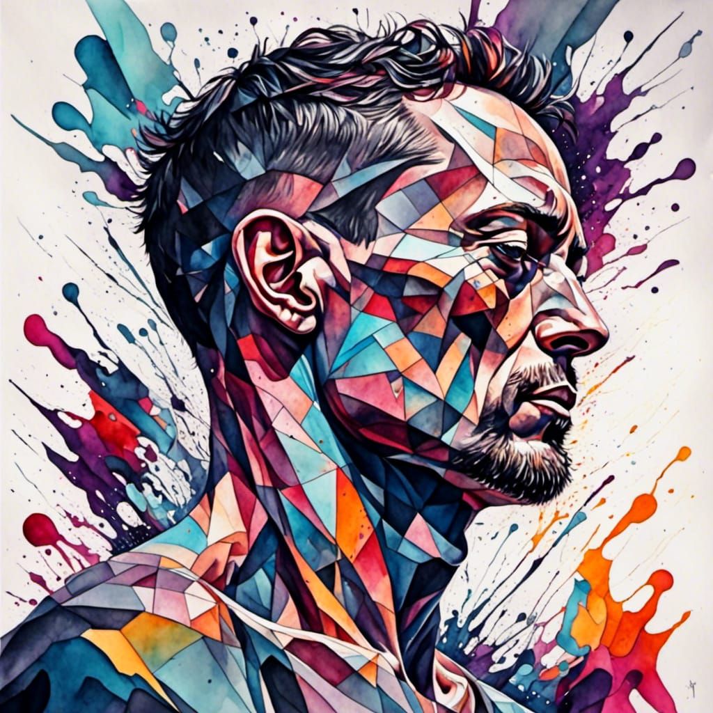 <lora:Cubist Abstractions:1.0> Sensual man 