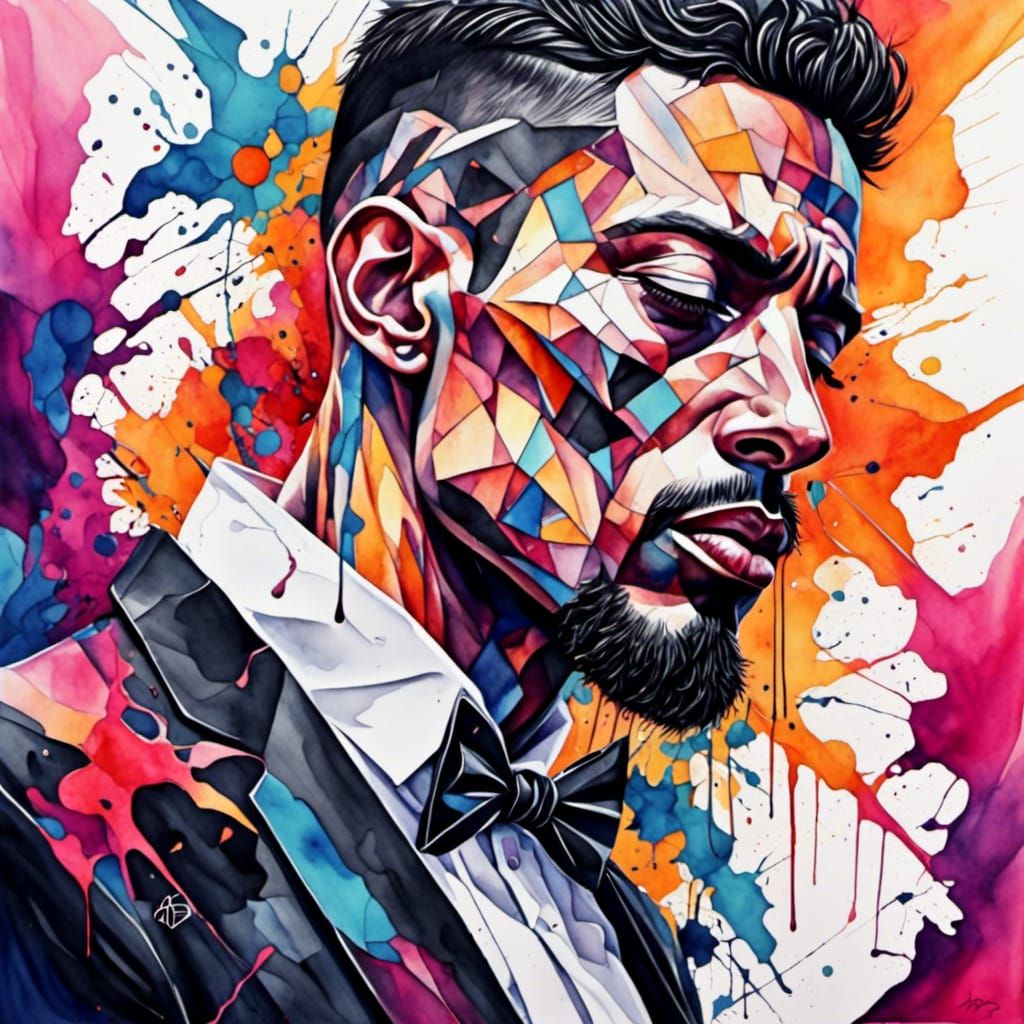 <lora:Cubist Abstractions:1.0> Sensual man 