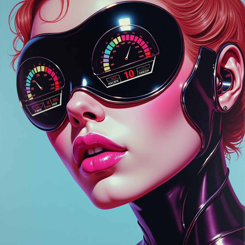 hajime sorayama style, a close-up illustration of a face sen...