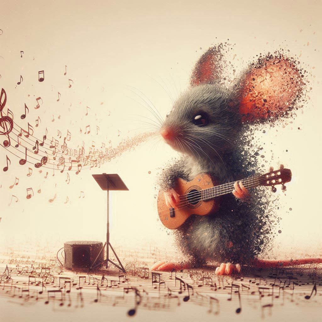 Adorable Mouse Lost in Music