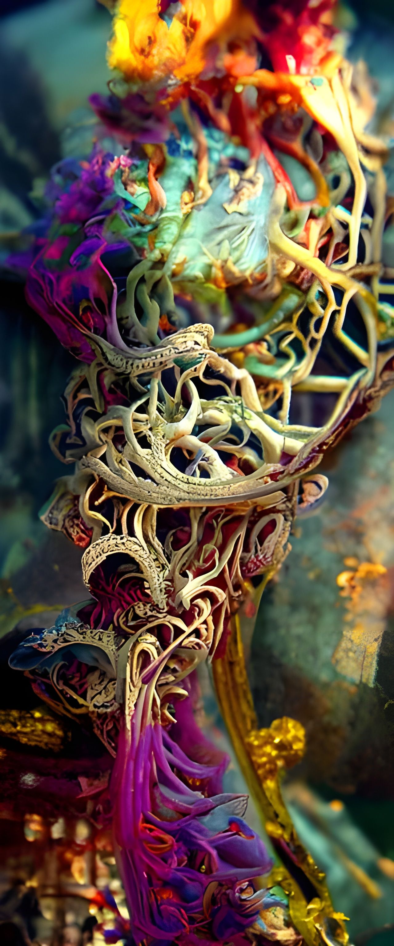 Texture Eldritch beautiful colourful iridescent dendritic el...