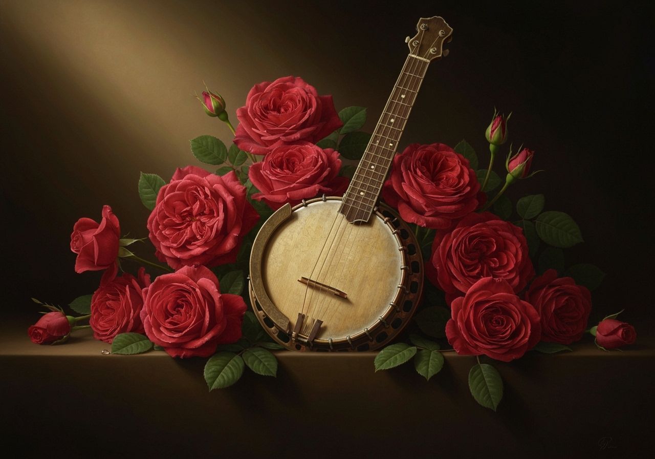 Banjo with roses