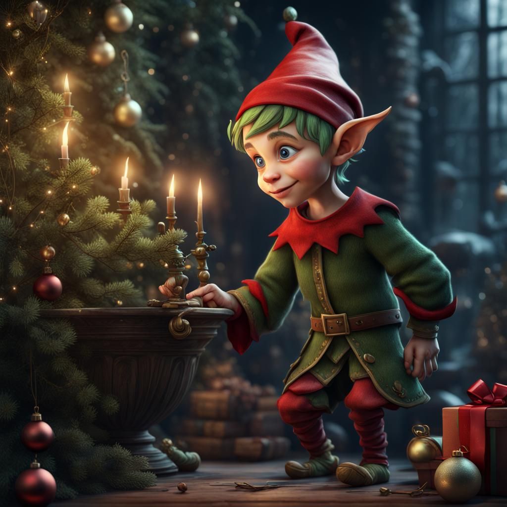 The Little Shy Christmas Elf Ai Generated Artwork Nightcafe Creator