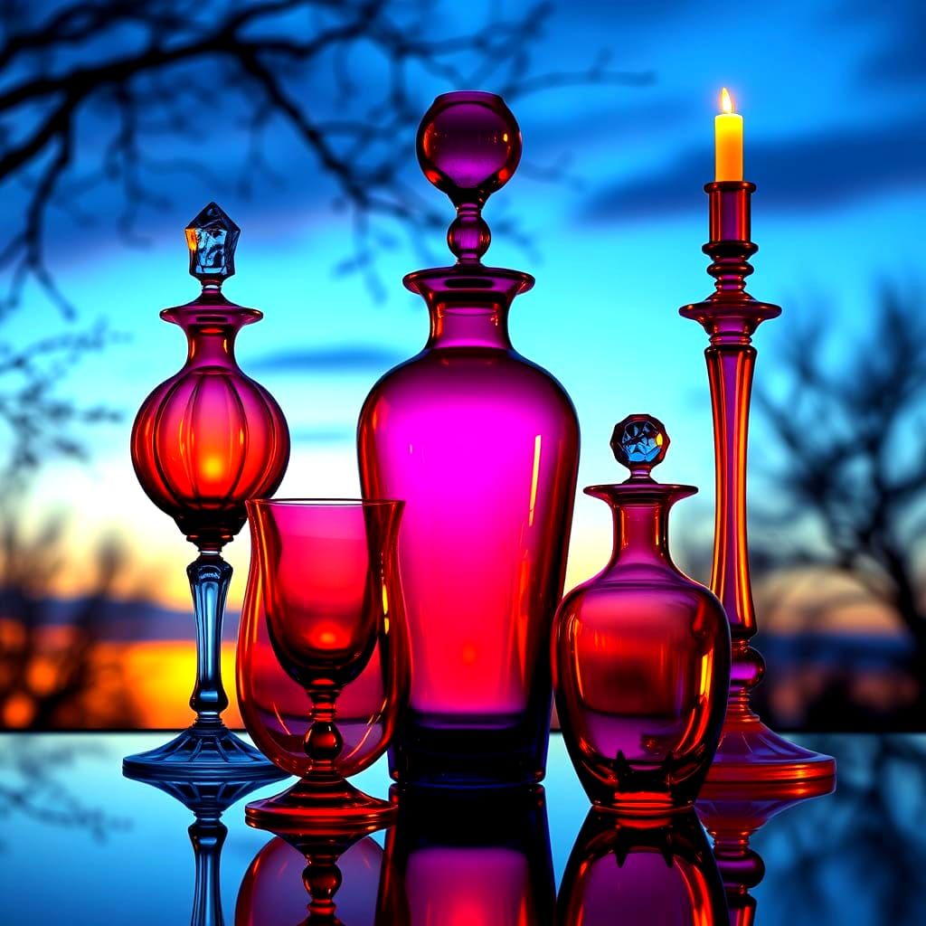 Surreal Glassware in Twilight
