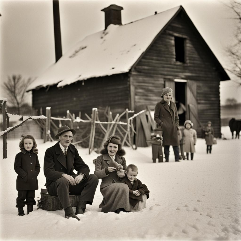 Merry Christmas on the Farm, 1932  by @Rachael of Mandalore