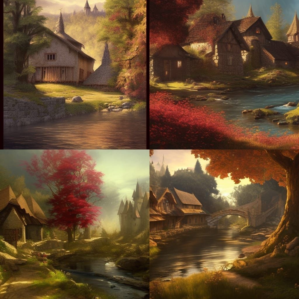 High Cottagecore Medieval Village