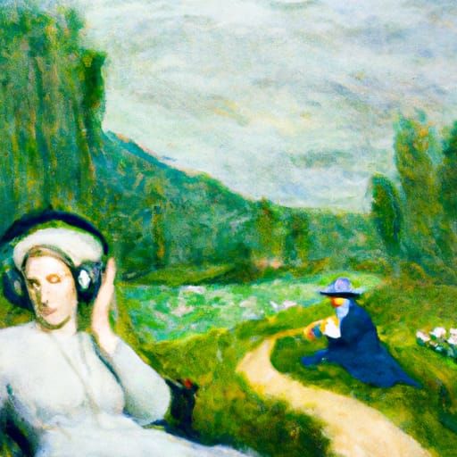 Listening to music, Claude Monet