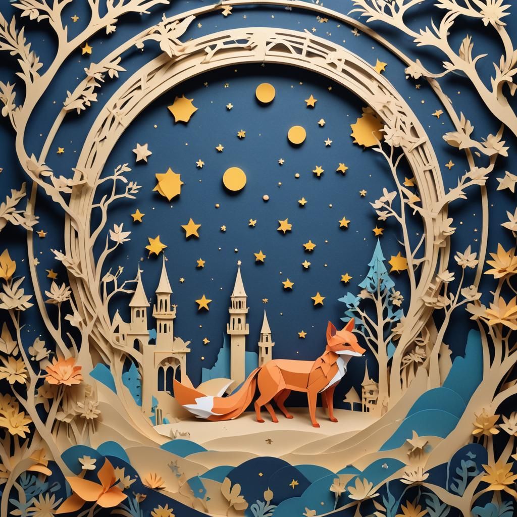 "When the night comes" kirigami  by @Bregalad