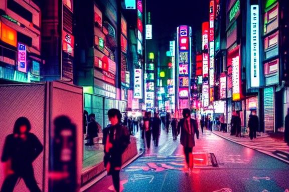 Cyberpunk street in Tokyo