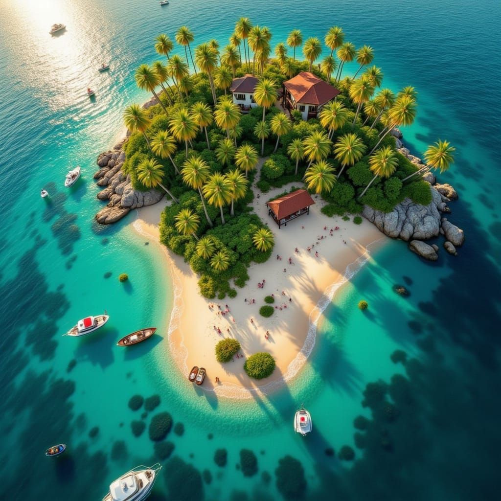 Bird's Eye View of Treasure Island.   by @Curville