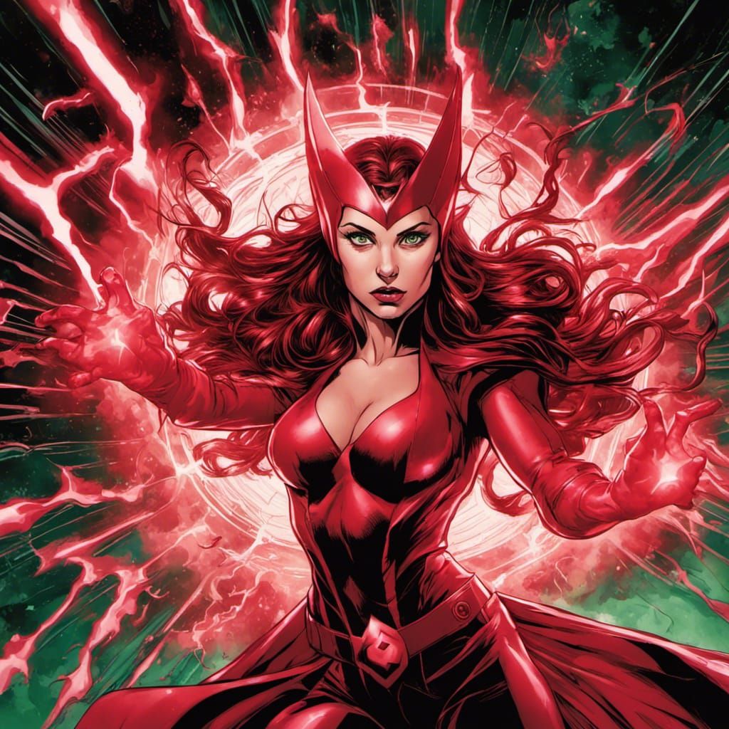 scarlet witch, digital art, icon, svg, Stable Diffusion