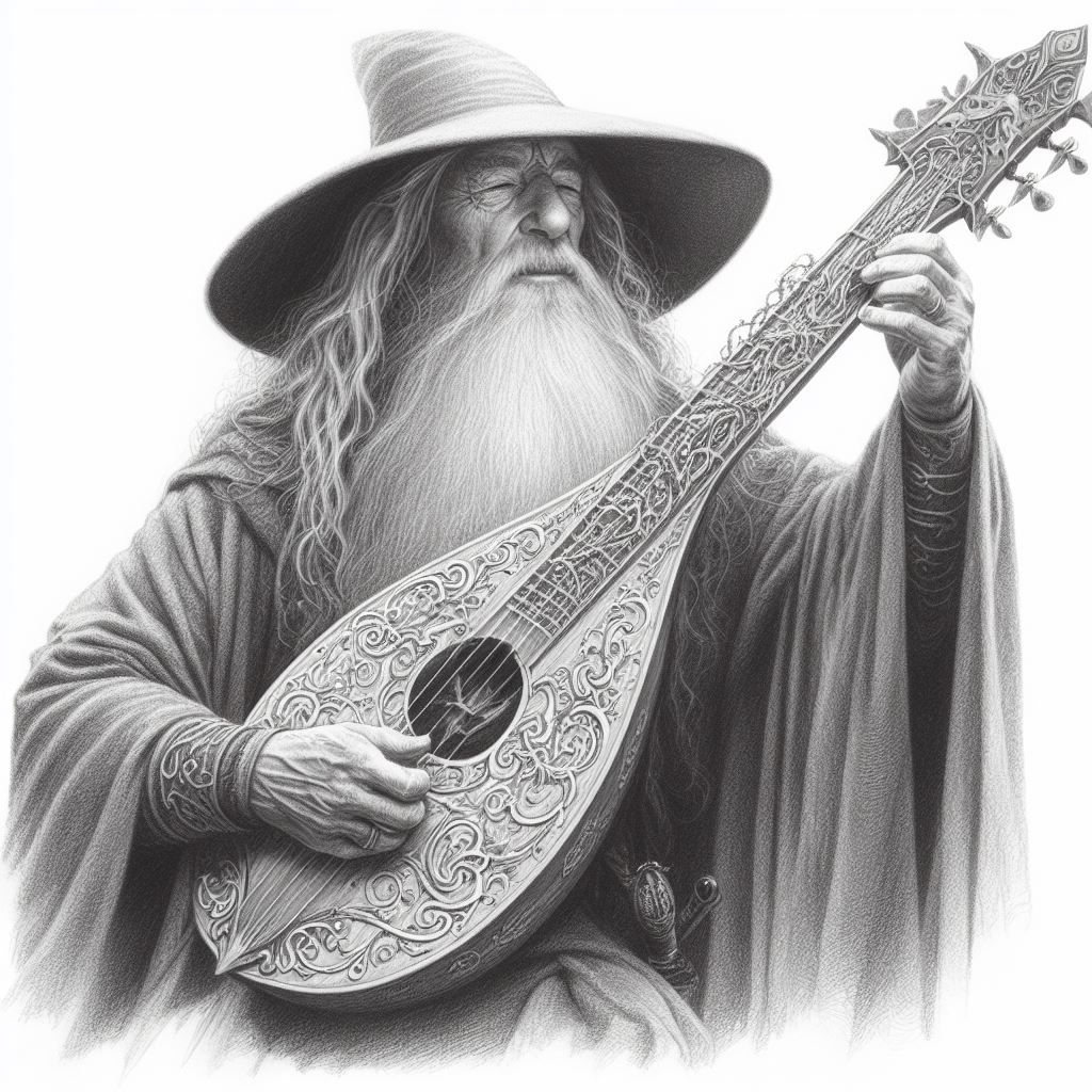 Gandalf playing the lute