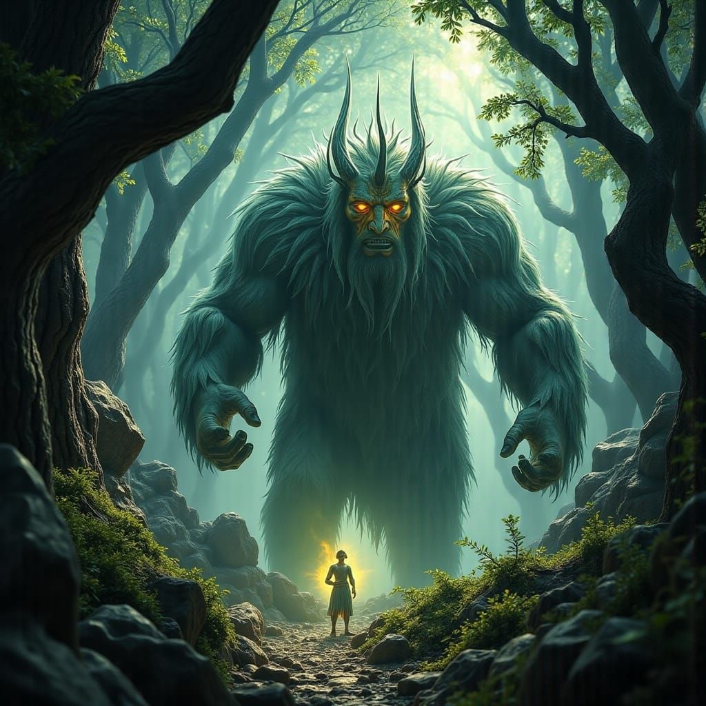 Troll’s Hollow - A secluded glade surrounded by massive boulders, rumored to be inhabited by shy forest trolls who avoid travelers. <lora:Wi...