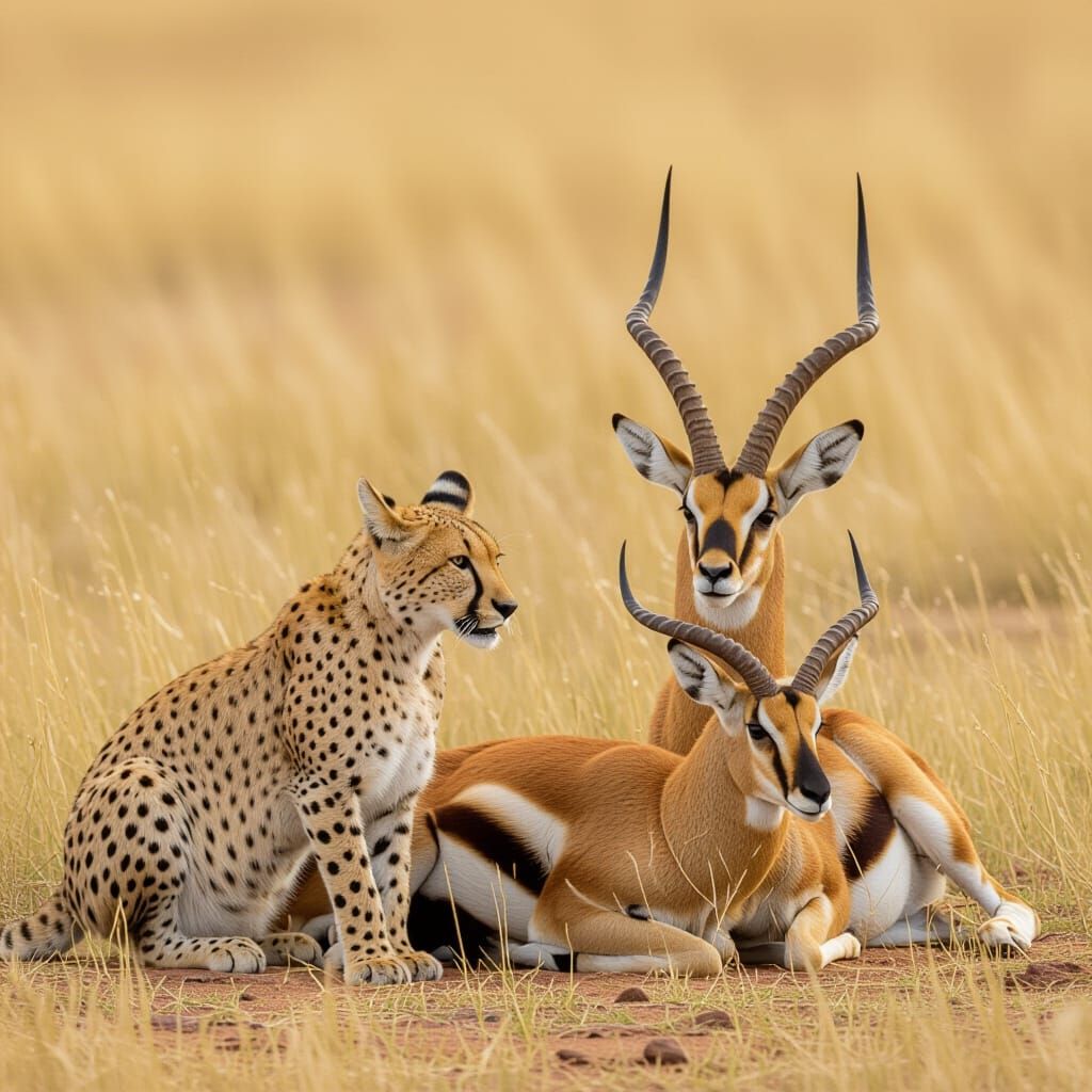 Leopard Hunts Gazelle in African Savanna